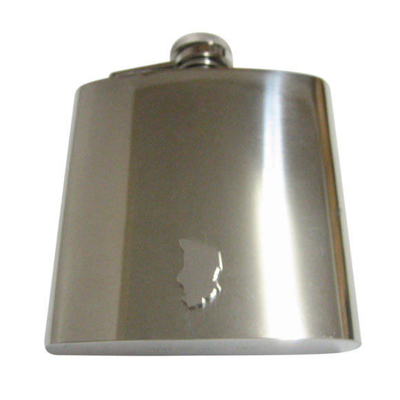 Chad Map Shape Pendant 6oz Flask - Picture 1 of 1